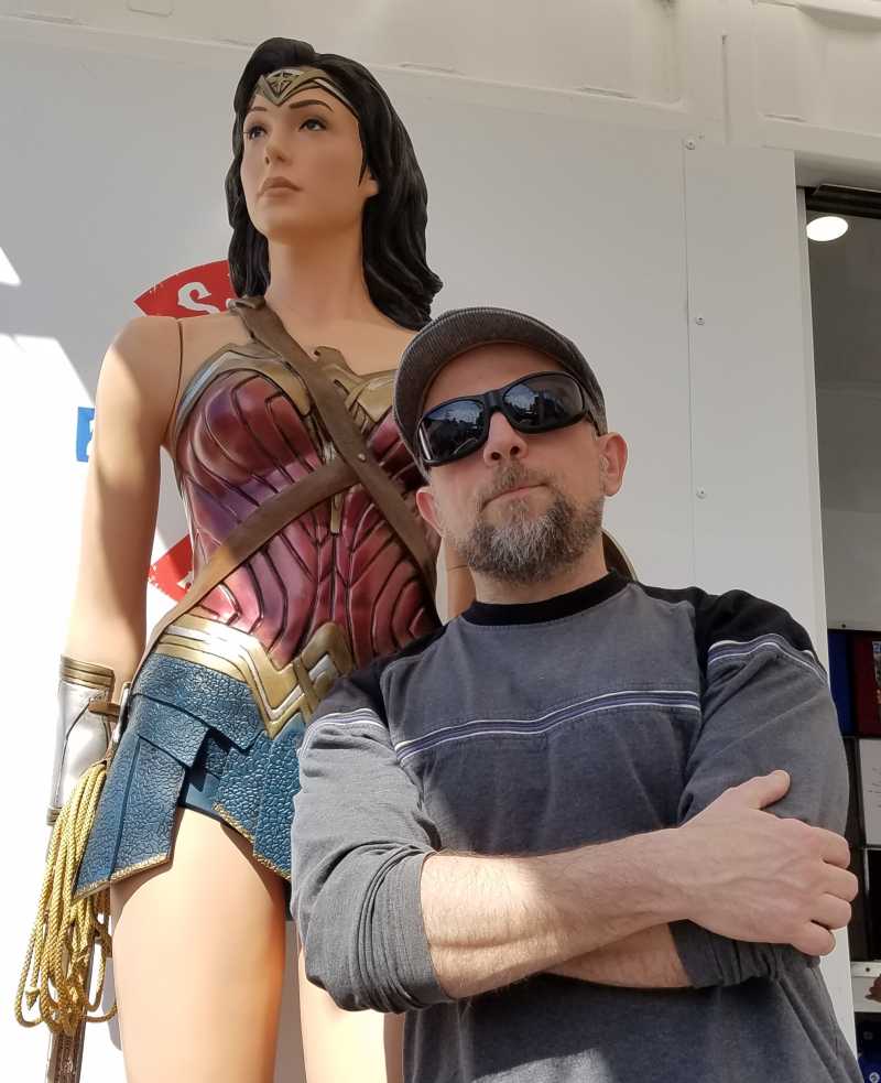 Drummer Mike Matera with Wonder Woman