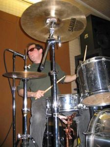 Mike Matera playing drums